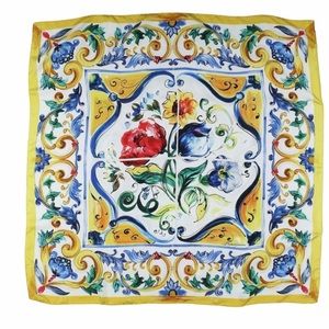 D&G multicolored majolica print scarf